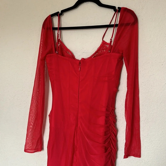House of‎ CB 'Katarina' Scarlet Long Sleeve Maxi Dress NWOT size M - Picture 9 of 13